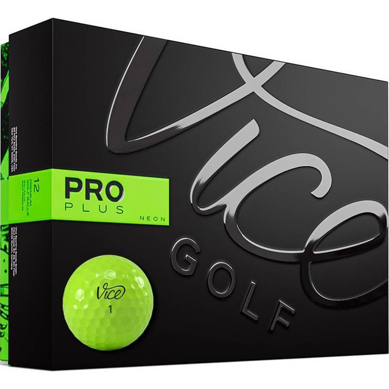 slide 1 of 4, Vice Golf Vice Pro Plus Golf Balls Lime - 12pk: Rubber Core, Urethane Cover, 1 ct