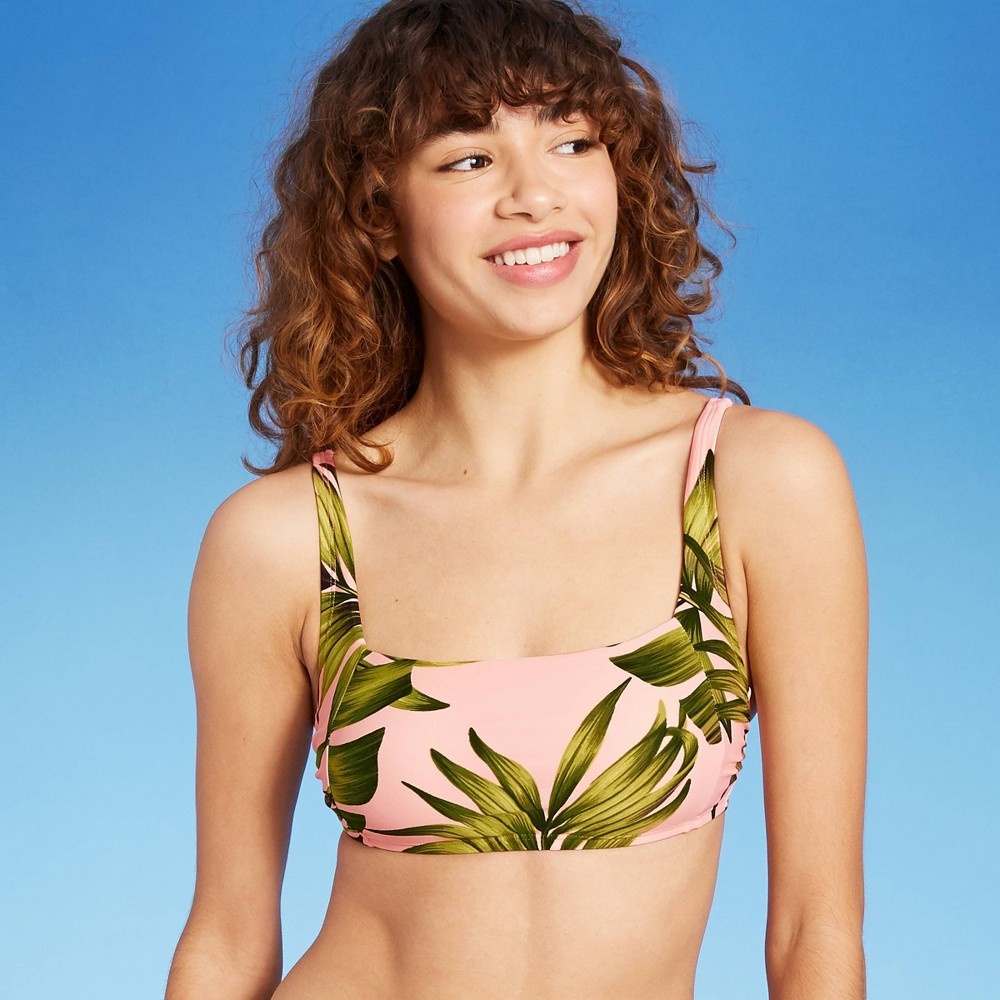 slide 3 of 8, Women's Square Neck Bikini Top - Kona Sol Light Pink XL, 1 ct