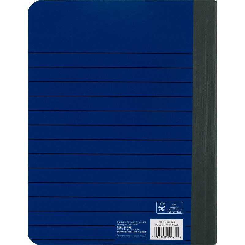 slide 2 of 2, Wide Ruled Blue Composition Notebook - up&up™: Primary, Marble, Hard Cover, 7.5x9.75", 70 Pages, Child & Tween, 1 ct