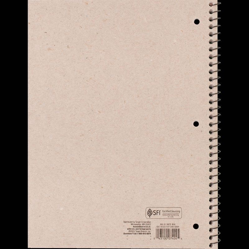 slide 2 of 3, Wide Ruled Pink 1 Subject Flexible Plastic Cover Spiral Notebook - up&up™: Single Subject, Perforated, 3 Hole Punched, 70 Pages, 1 ct