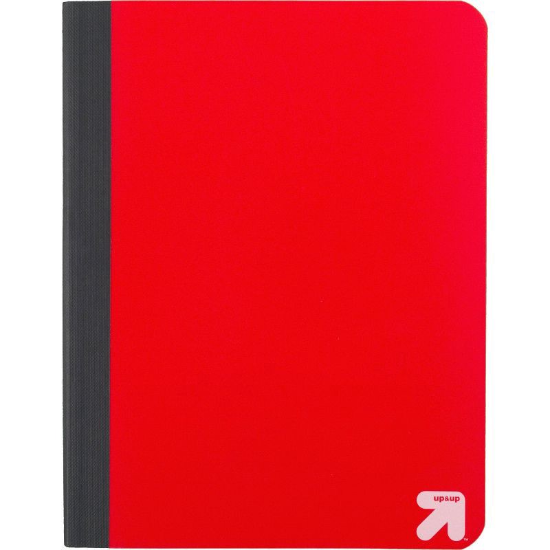 slide 1 of 1, Wide Ruled Red Flexible Cover Composition Notebook - up&up™: 70 Pages, 7.5x9.75", Tween & Child, Sewn Binding, 1 ct
