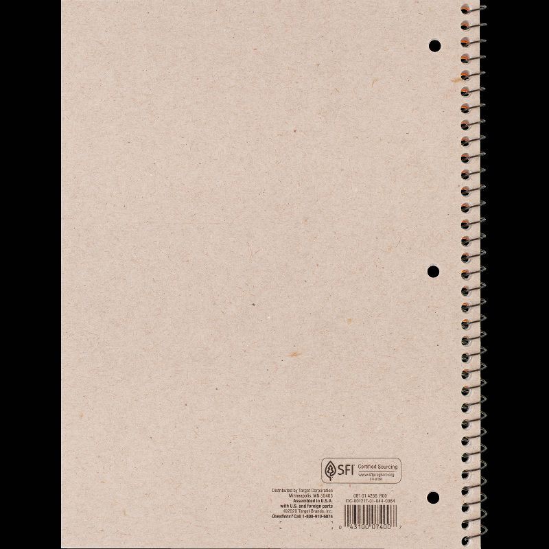 slide 2 of 3, Wide Ruled Orange 1 Subject Flexible Plastic Cover Spiral Notebook - up&up™: Single Subject, 70 Pages, 3 Hole Punched, 1 ct