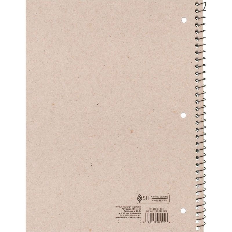 slide 2 of 3, Wide Ruled Blue 1 Subject Flexible Plastic Cover Spiral Notebook - up&up™: 3 Hole Punched, Perforated, Tween, 70 Pages, 1 ct