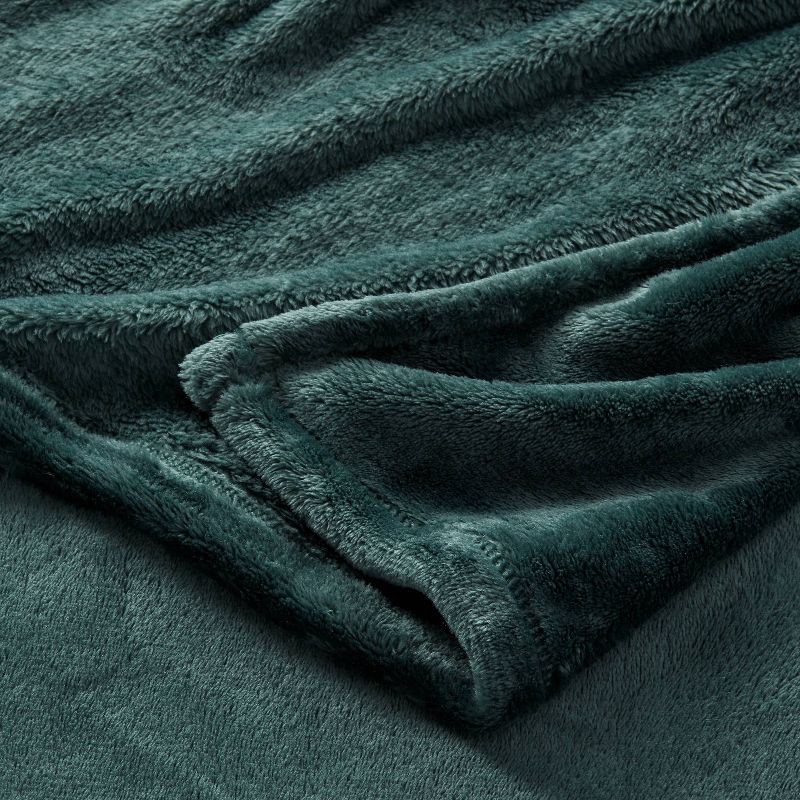 slide 3 of 3, Full/Queen Microplush Bed Blanket Pine - Threshold™, 1 ct