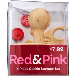 slide 1 of 1, RED AND PINK Cookie Stamper Set, 1 ct