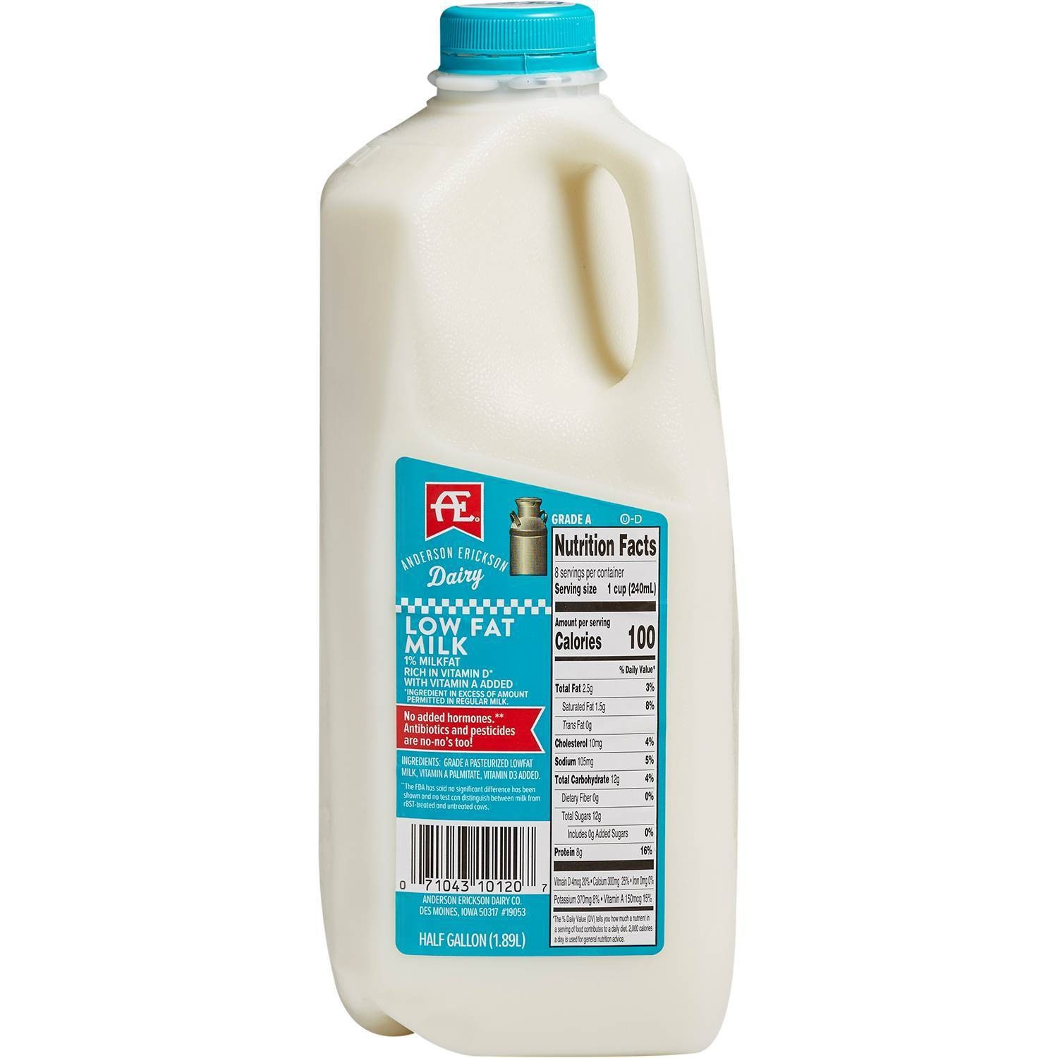 slide 1 of 1, AE Dairy 1% Lowfat Milk, 1/2 gal