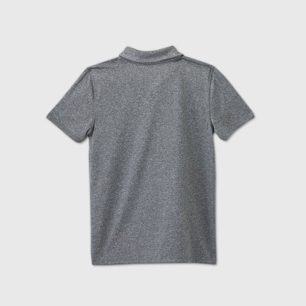 slide 2 of 2, Boys' Short Sleeve Performance Polo Shirt - Cat & Jack Gray M, 1 ct