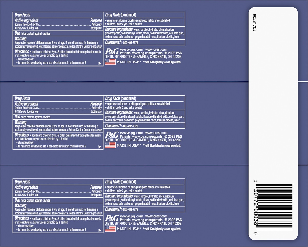 slide 2 of 3, Crest 3D White Radiant Mint, Teeth Whitening Toothpaste, 3.8 oz, 3 ct