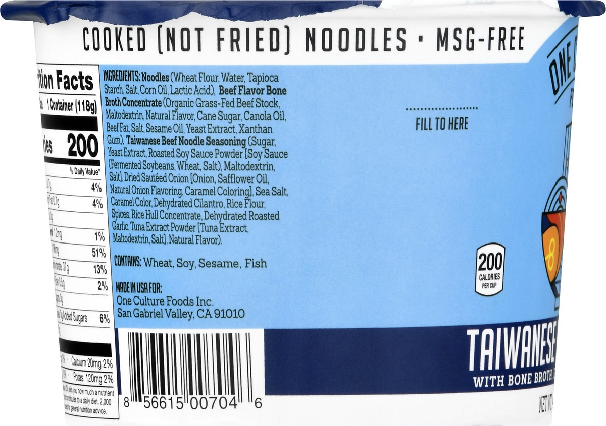 slide 9 of 13, One Culture Foods Taiwanese Beef Noodle 4.2 oz, 4.2 oz