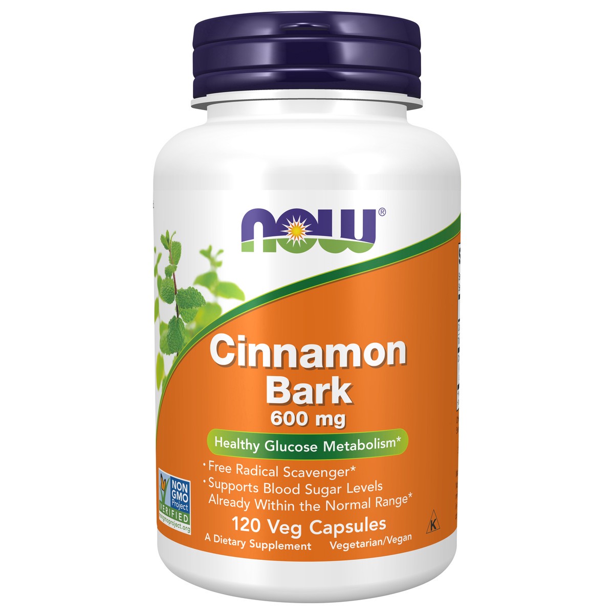 slide 1 of 4, NOW Cinnamon Bark 600 mg - 120 Veg Capsules, 1 ct