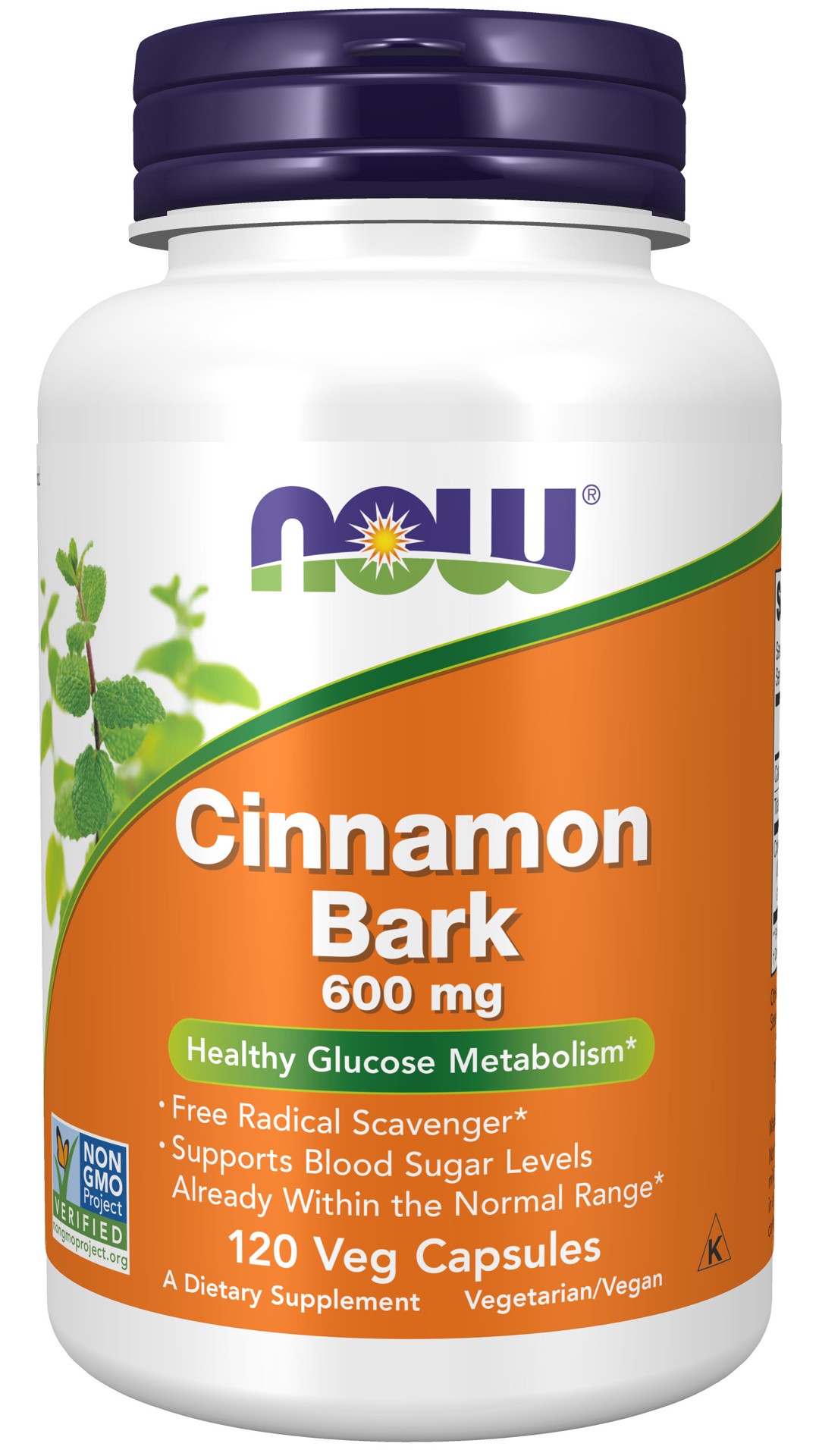 slide 1 of 4, NOW Cinnamon Bark 600 mg - 120 Veg Capsules, 1 ct