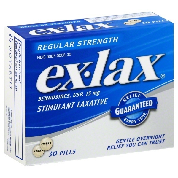 slide 1 of 1, ex-lax Senna Regular Strength Laxative, 30 ct