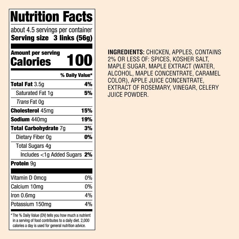 slide 4 of 4, Apple & Maple Breakfast Chicken Sausage Mini Links - 9oz - Good & Gather™, 9 oz