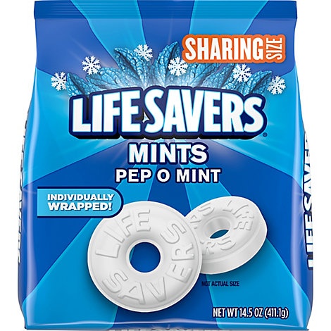 slide 1 of 1, Life Savers Candy Mints Pep O Mint Sharing Size, 14.5 oz