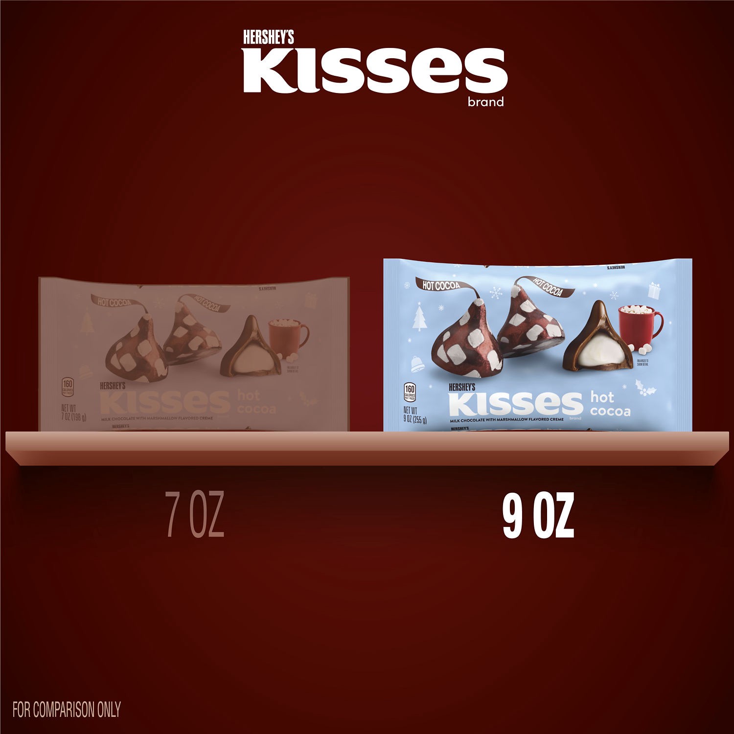 slide 4 of 8, Kisses Milk Chocolate, Hot Cocoa, 9 oz