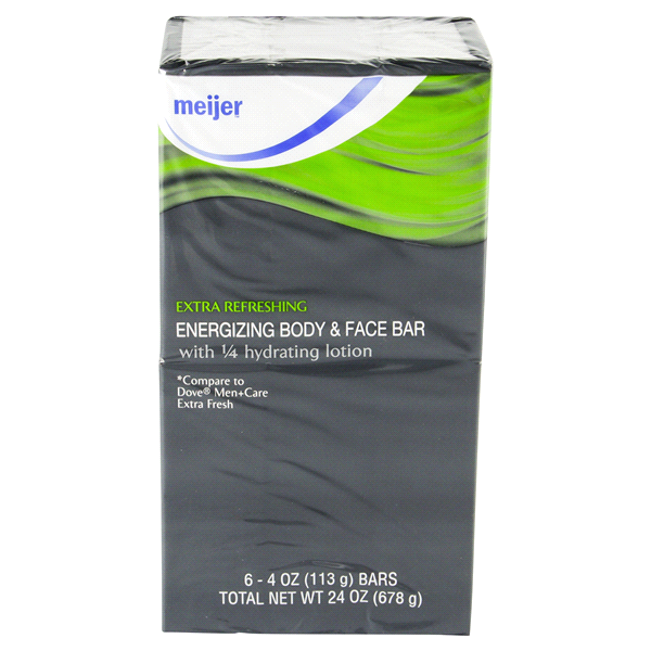 slide 1 of 3, Meijer Energizing Body & Face Bar Soap, 6 ct