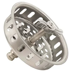 PlumbCraft 3-1/2 in. Chrome Twist Lock Sink Basket Strainer