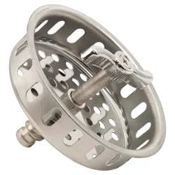 PlumbCraft 3-1/2 in. Chrome Twist Lock Sink Basket Strainer
