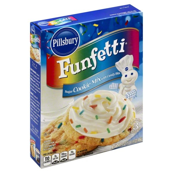 slide 1 of 6, Pillsbury Funfetti Sugar Cookie Mix With Candy Bits, 17.5 oz