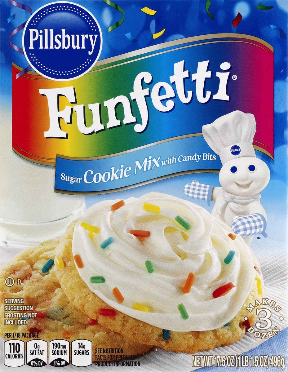 slide 5 of 6, Pillsbury Funfetti Sugar Cookie Mix With Candy Bits, 17.5 oz