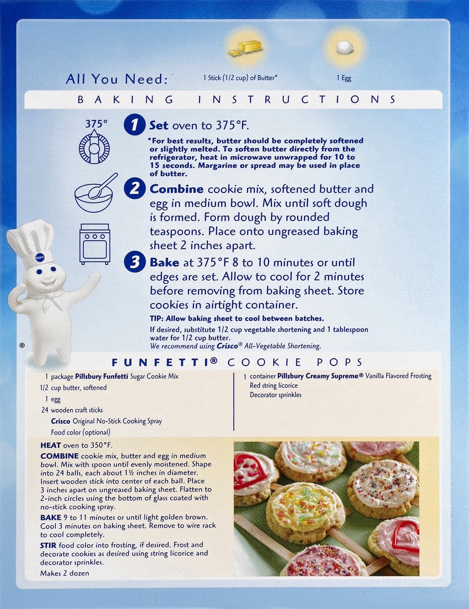 slide 6 of 6, Pillsbury Funfetti Sugar Cookie Mix With Candy Bits, 17.5 oz