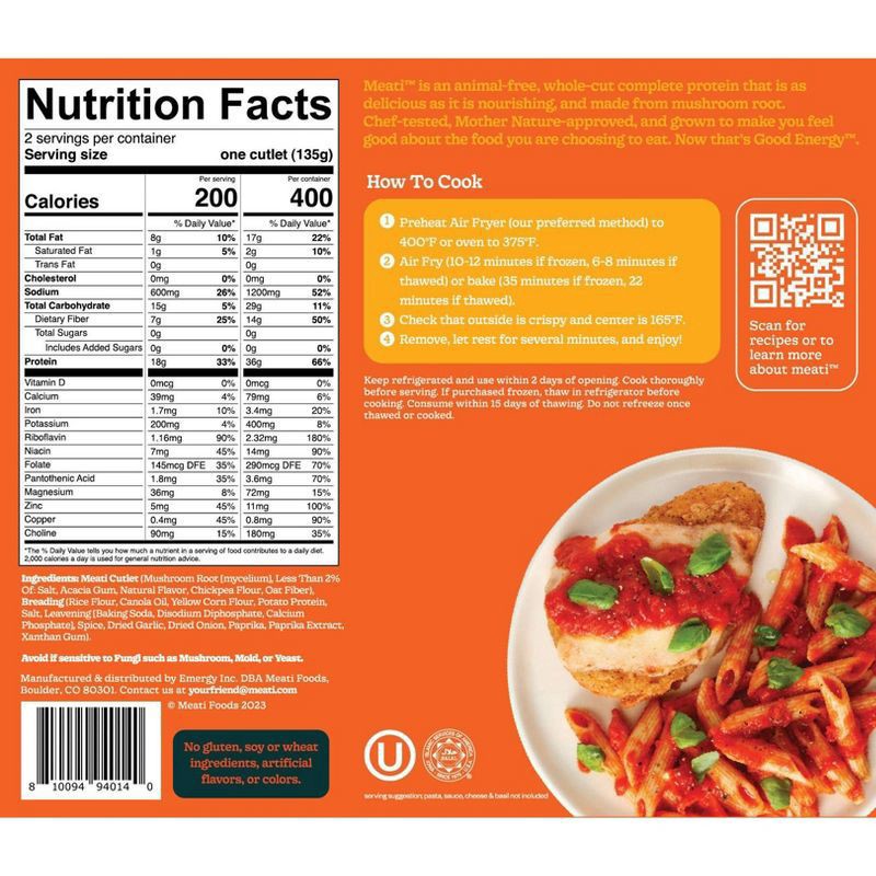 slide 2 of 2, Eat Meati Animal-Free Crispy Mushroom Root Cutlets 2 ea, 2 ct