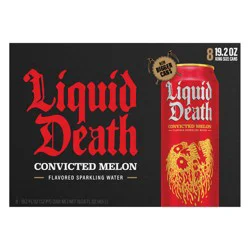 Liquid Death Sparkling Water, Convicted Melon 19.2 oz King Size Cans (8-Pack)