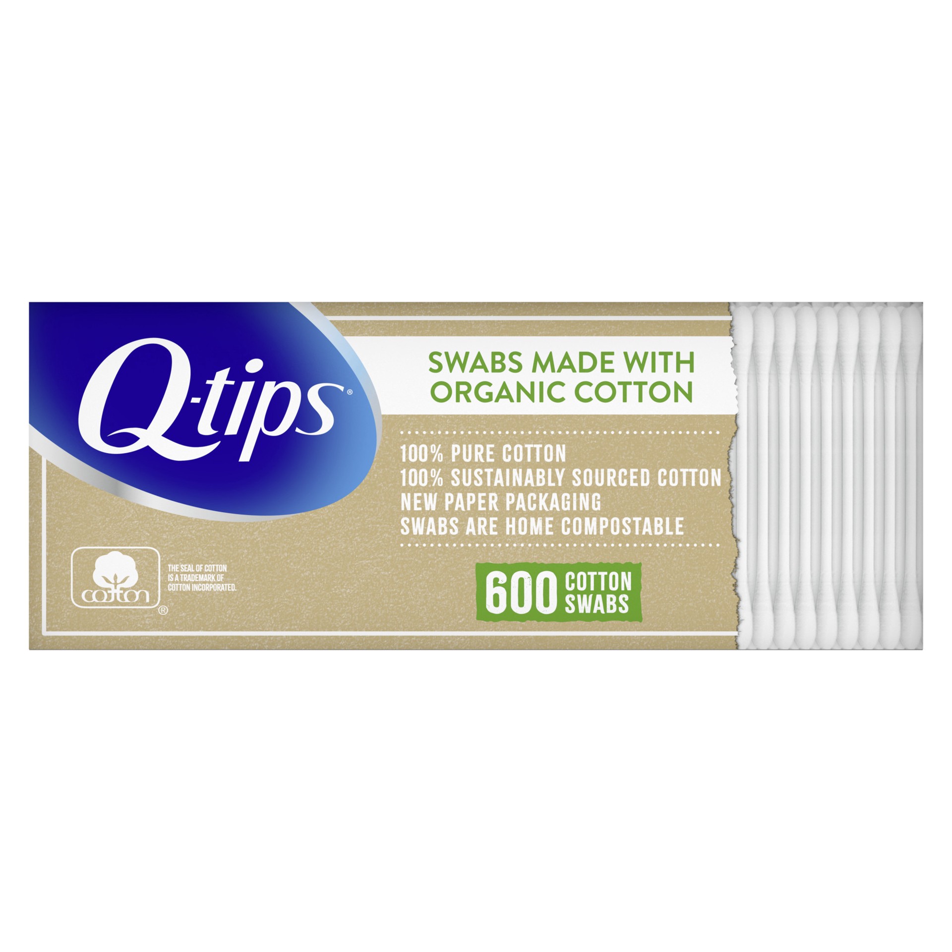 slide 3 of 3, Q-Tips Organic Swab, 600 Count, 600 ct