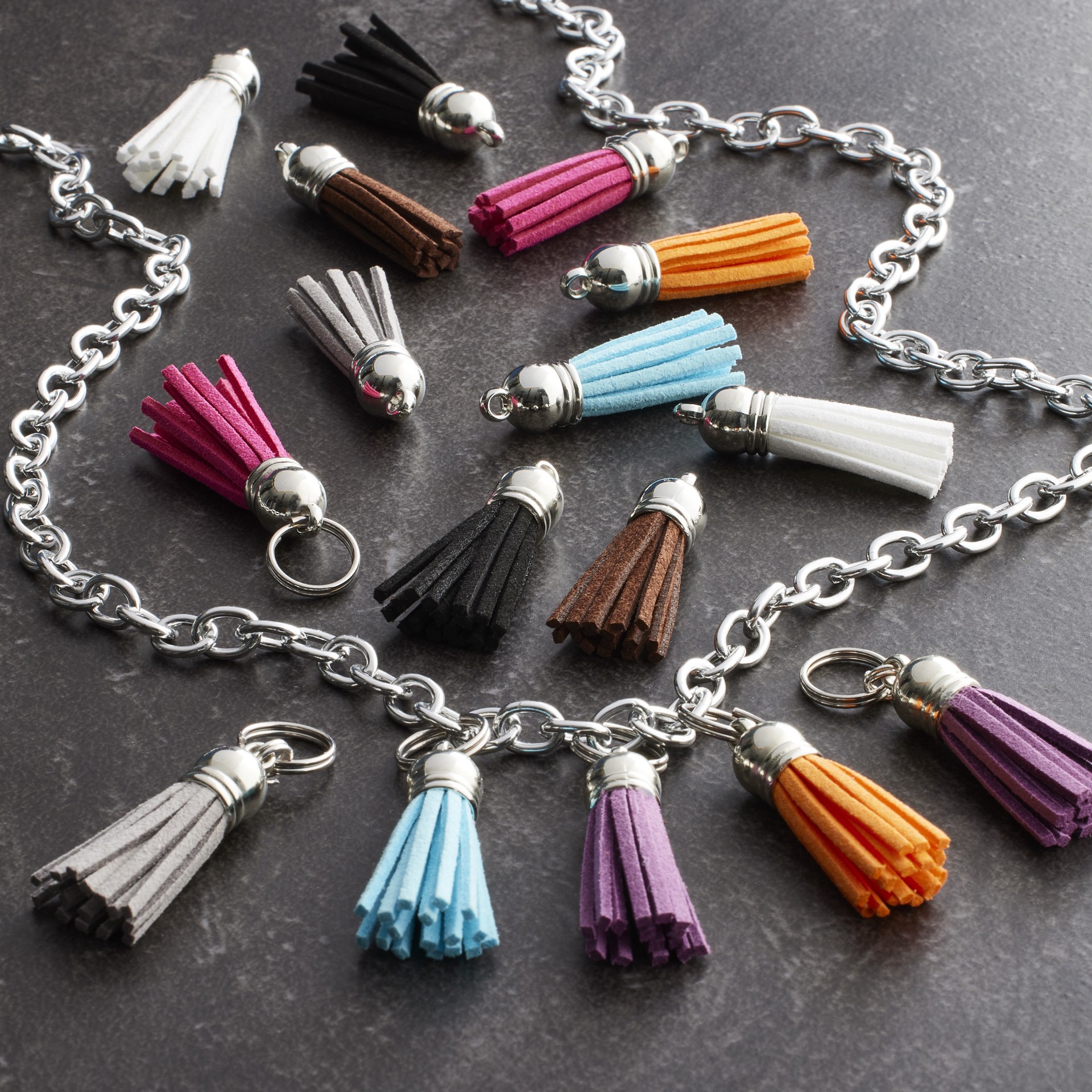 slide 3 of 3, Mixed Suede Tassels By Bead Landing, 0.9 in