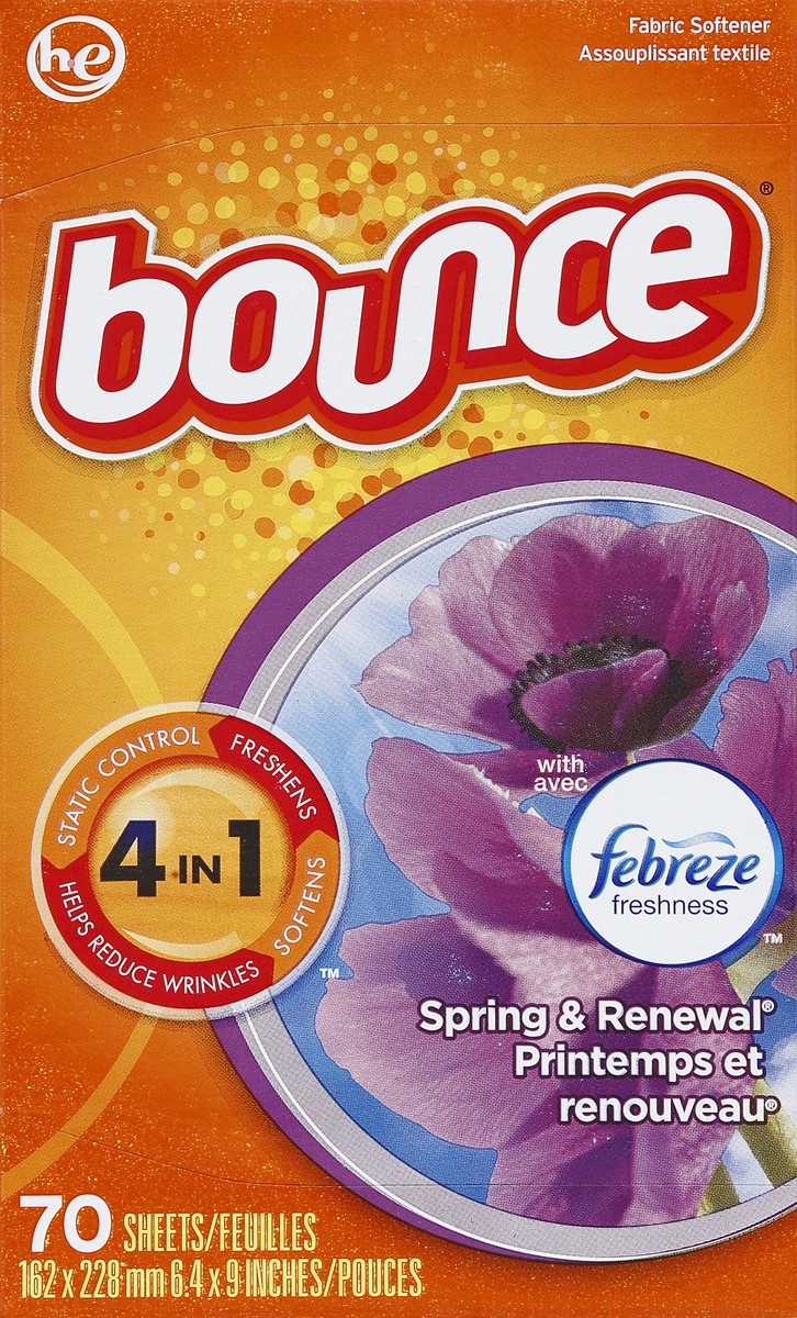 slide 3 of 5, Bounce Fabric Softener 70 ea, 70 ct