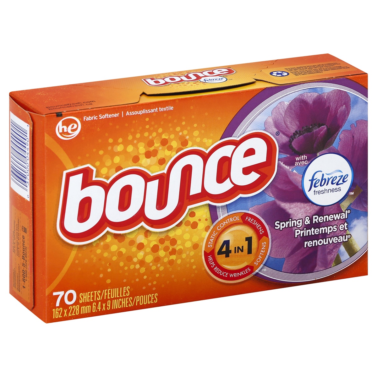 slide 6 of 6, Bounce Fabric Softener , 70 ct