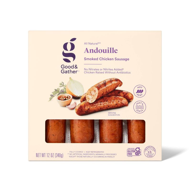 slide 1 of 3, Andouille Chicken Sausage - 12oz - Good & Gather™, 12 oz