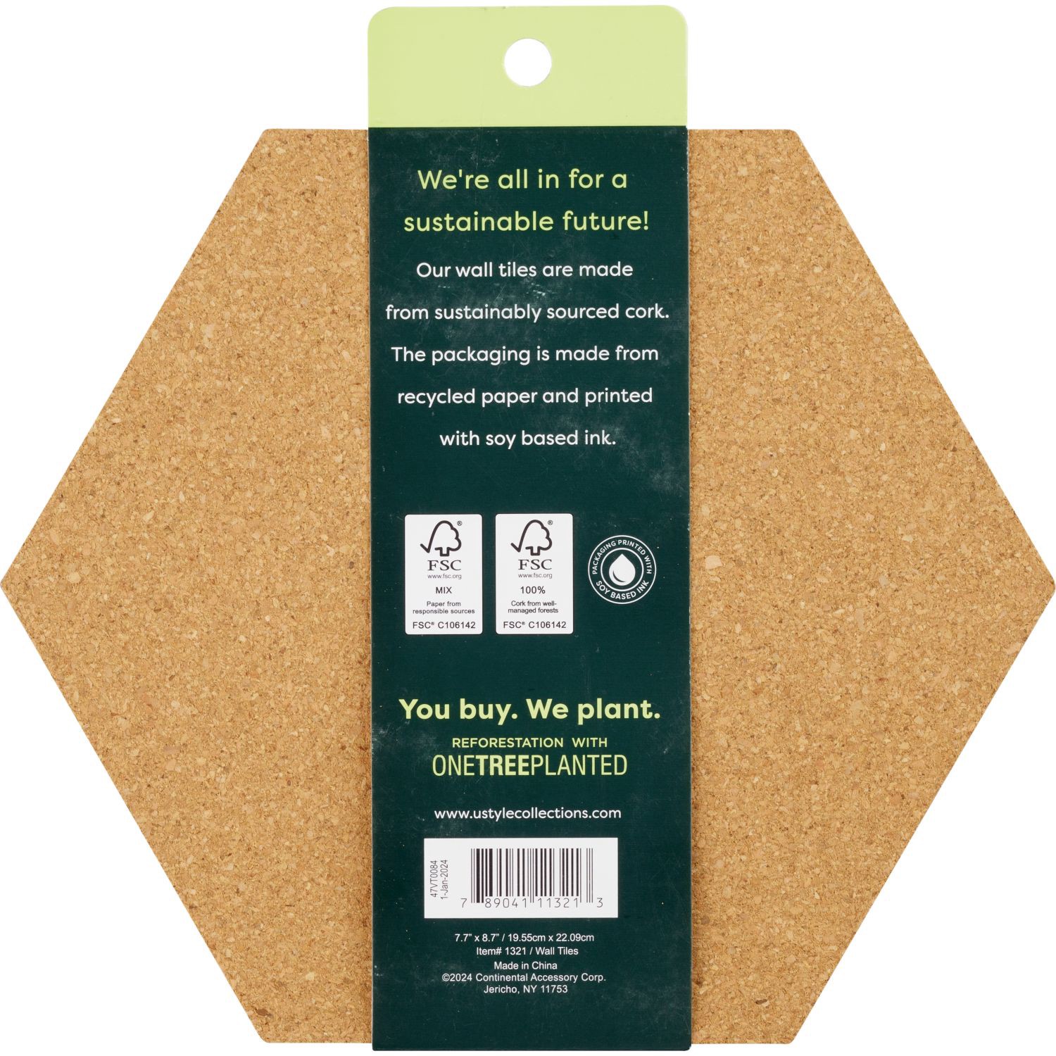 slide 2 of 3, U Style Collections U Style Ecokind Cork Tiles, 3Pc, 3 ct