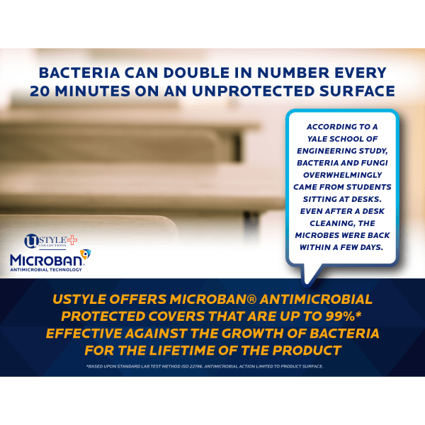 slide 7 of 8, Microban Professional U Style 3-Ring Pencil Pouch With Microban Antimicrobial Protection, 7 1/2'' X 9 3/4'', Blue/Black, 1 ct