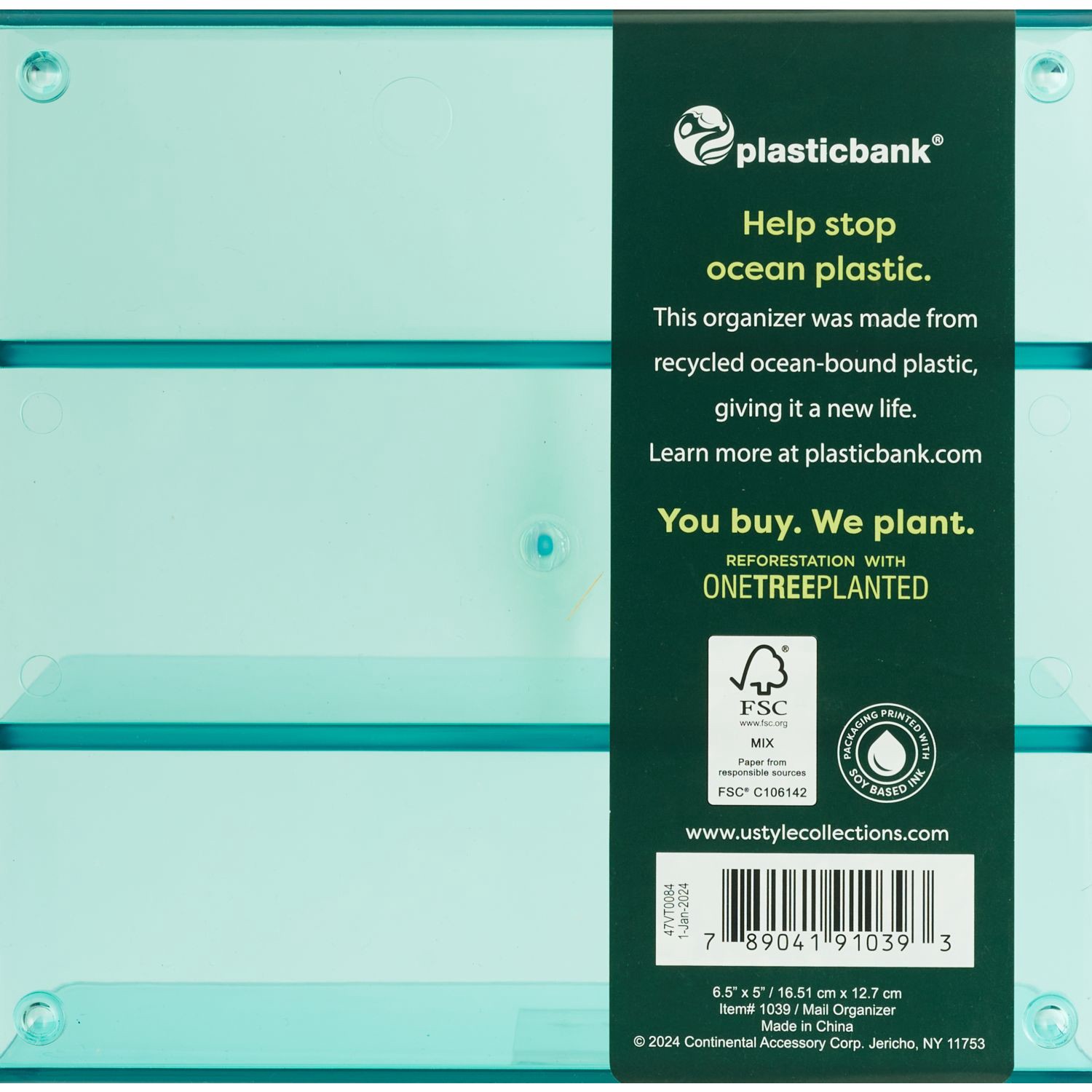 slide 2 of 3, U Style Collections U Style Ecokind Mail Organizer, 1 ct