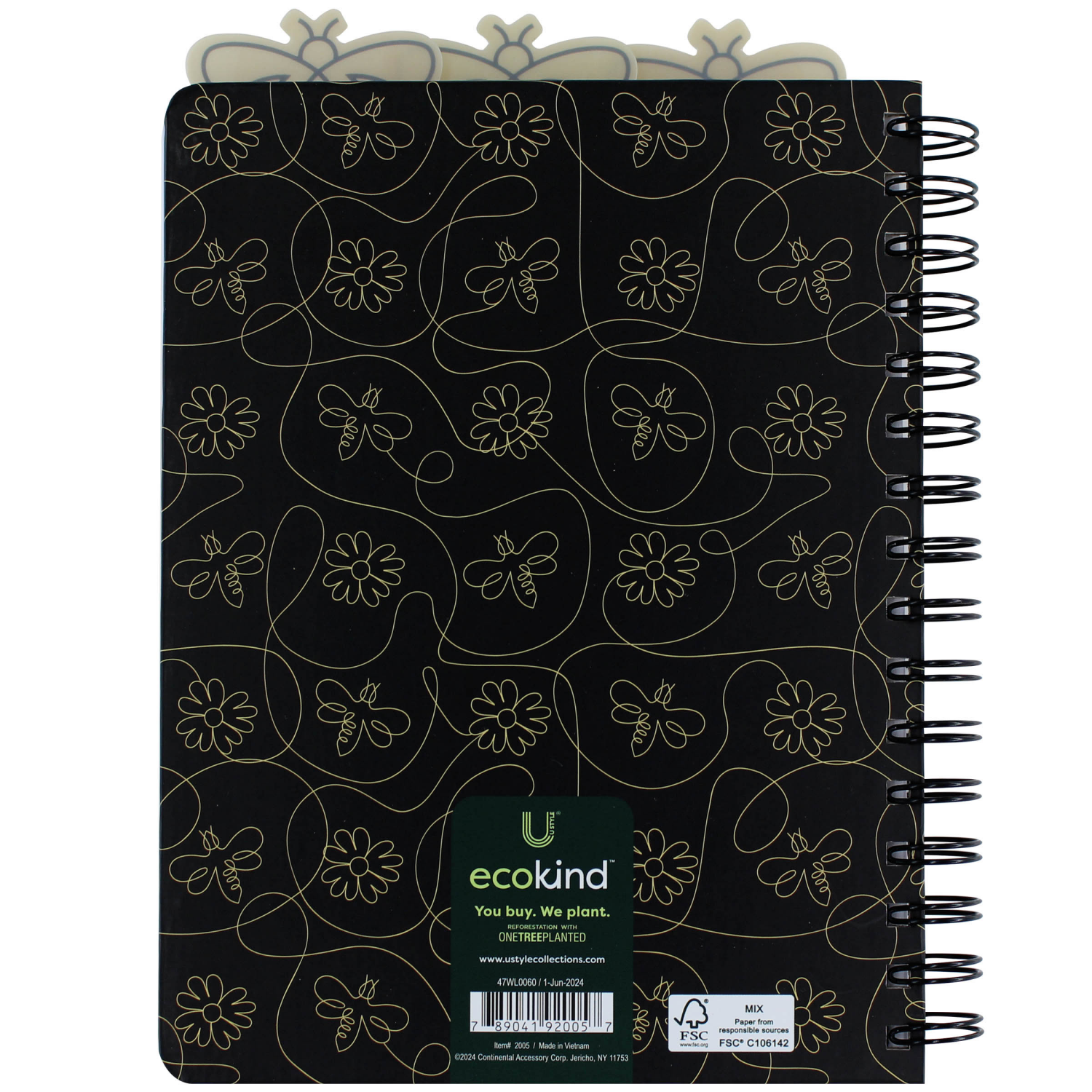 slide 2 of 4, Ecokind Be You Die Cut Tabbed Journal, 6.25" x 8.25", 120 sheets with Die Cut Poly Tab Dividers, 6.25 in