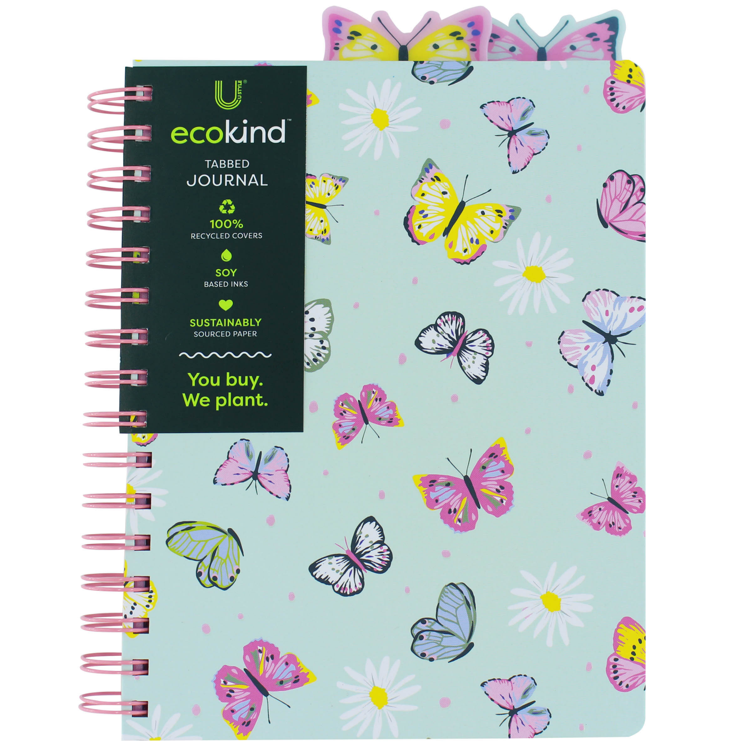 slide 4 of 4, Ecokind Butterfly Tabbed 6.25" x 8.25" Journal, 120 Sheets, 1 ct