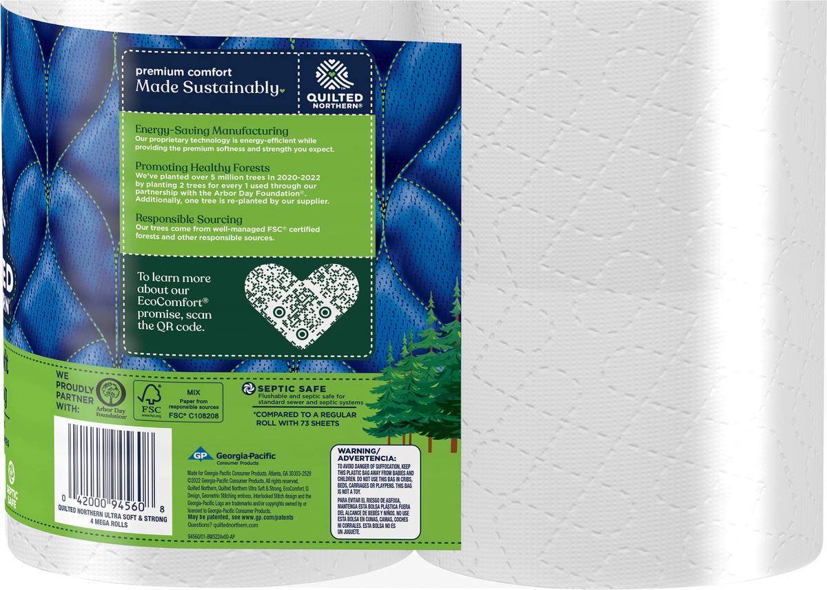 slide 3 of 5, Quilted Northern Ultra Soft & Strong Toilet Paper, 4 Mega Rolls, 4 ct
