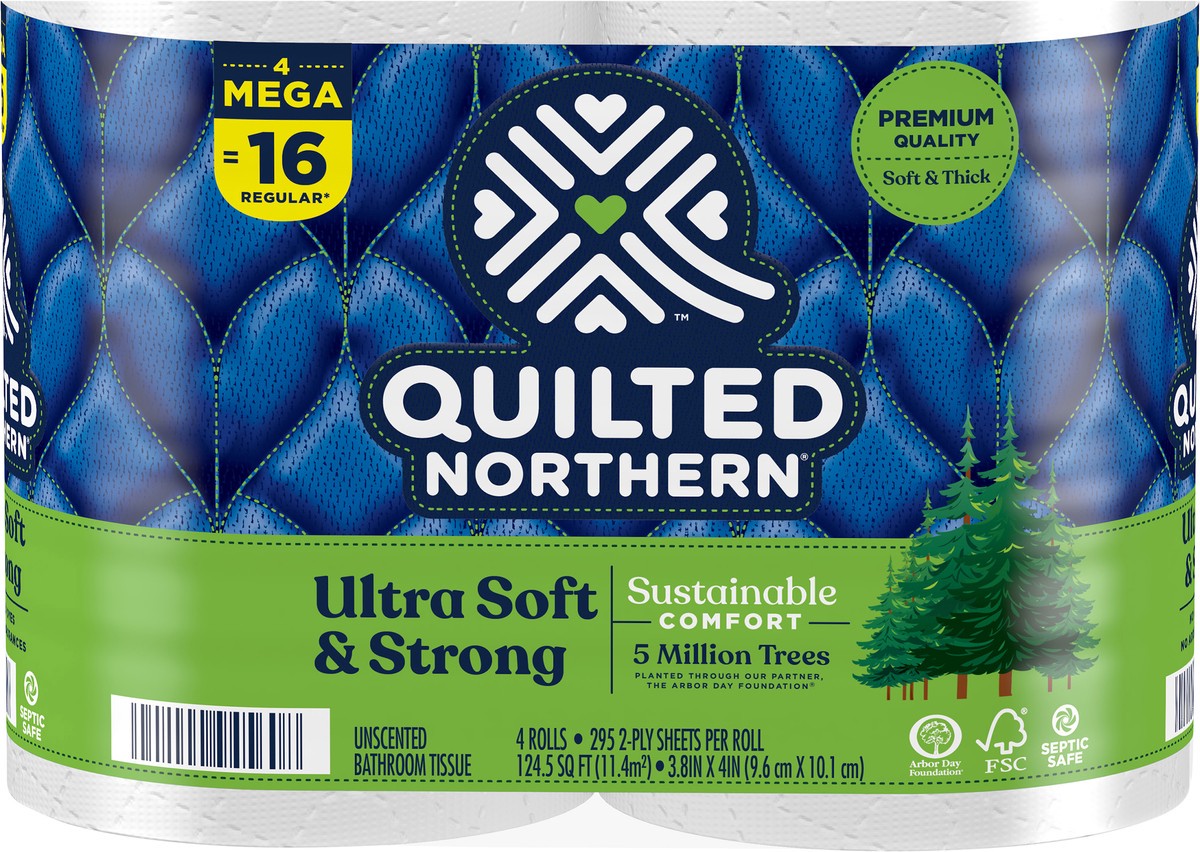 slide 2 of 5, Quilted Northern Ultra Soft & Strong Toilet Paper, 4 Mega Rolls, 4 ct