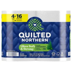 Quilted Northern Ultra Soft & Strong Toilet Paper, 4 Mega Rolls