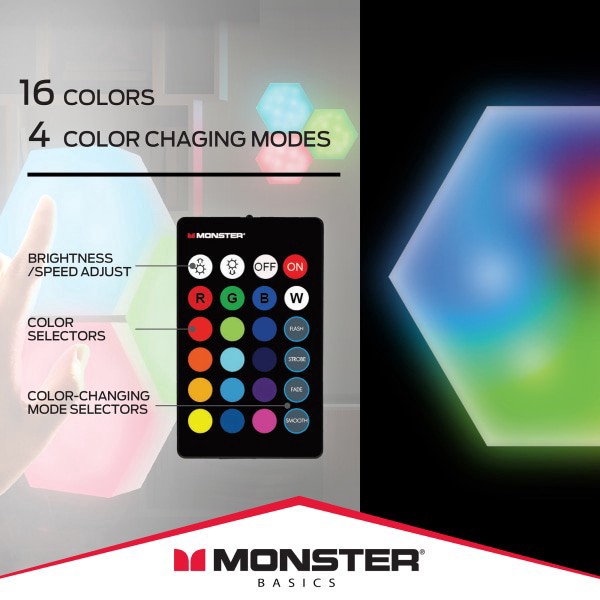 slide 5 of 6, Jem Accessories Monster Multi-Color Led Touch Light, 3 ct