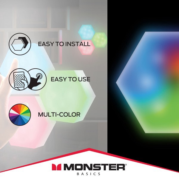 slide 3 of 6, Jem Accessories Monster Multi-Color Led Touch Light, 3 ct