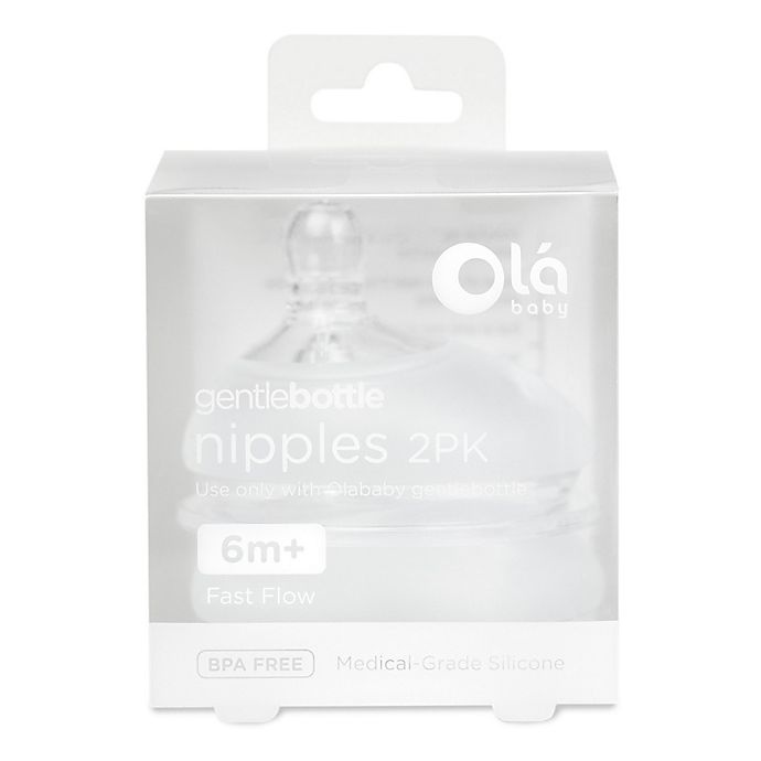 slide 2 of 2, Olababy Gentle Bottle Fast Flow Replacement Nipples, 2 ct