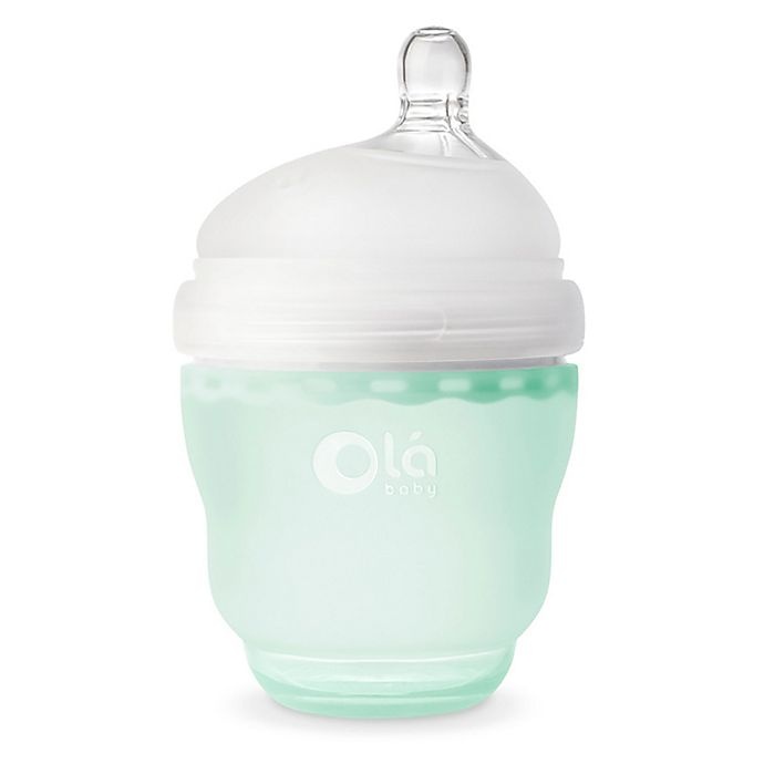 slide 1 of 4, Olababy GentleBottle Silicone Wide-Neck Bottle - Mint, 4 fl oz