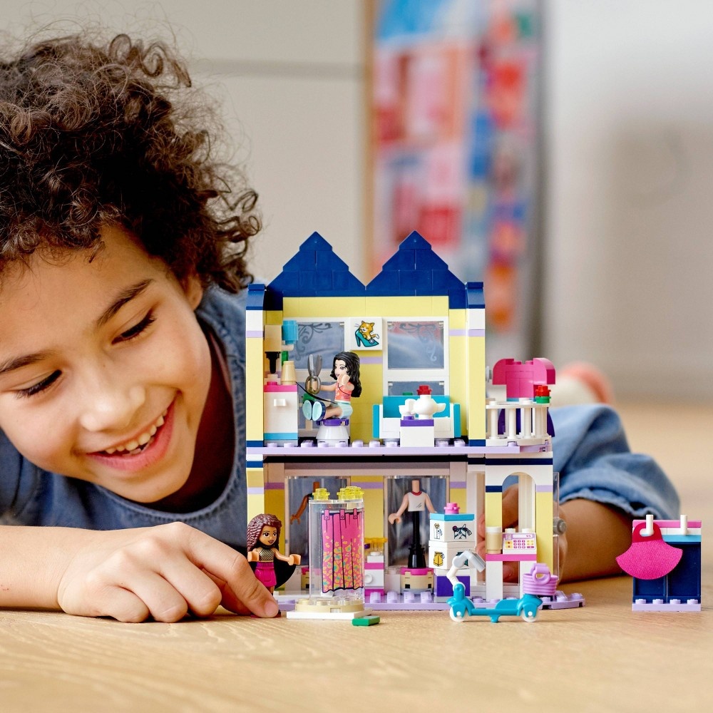 slide 3 of 7, LEGO Friends Emma's Fashion Shop Building Toy for Kids Comes with Fashion Designer Mini-Dolls 41427, 1 ct
