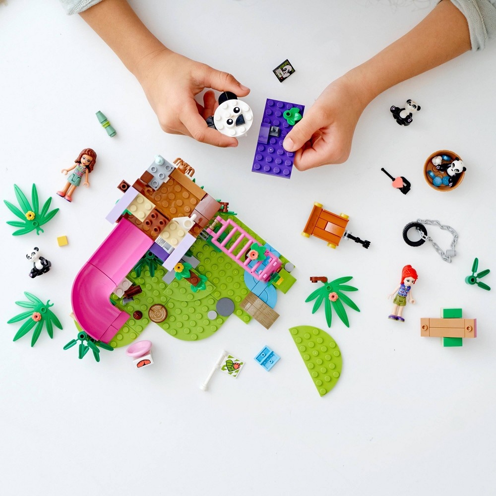 slide 6 of 7, LEGO Friends Panda Jungle Tree House Set Features a Slide and 3 Panda Toys 41422, 1 ct