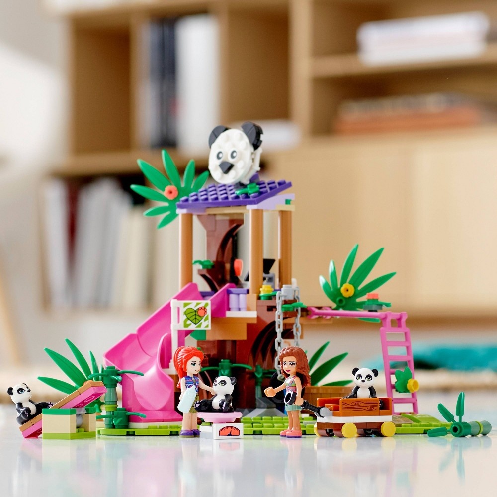 slide 7 of 7, LEGO Friends Panda Jungle Tree House Set Features a Slide and 3 Panda Toys 41422, 1 ct