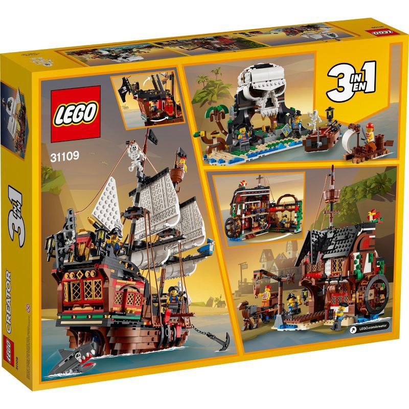 slide 4 of 7, LEGO Creator 3 in 1 Pirate Ship Toy Set 31109, 1 ct