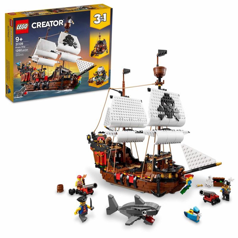 slide 1 of 7, LEGO Creator 3 in 1 Pirate Ship Toy Set 31109, 1 ct