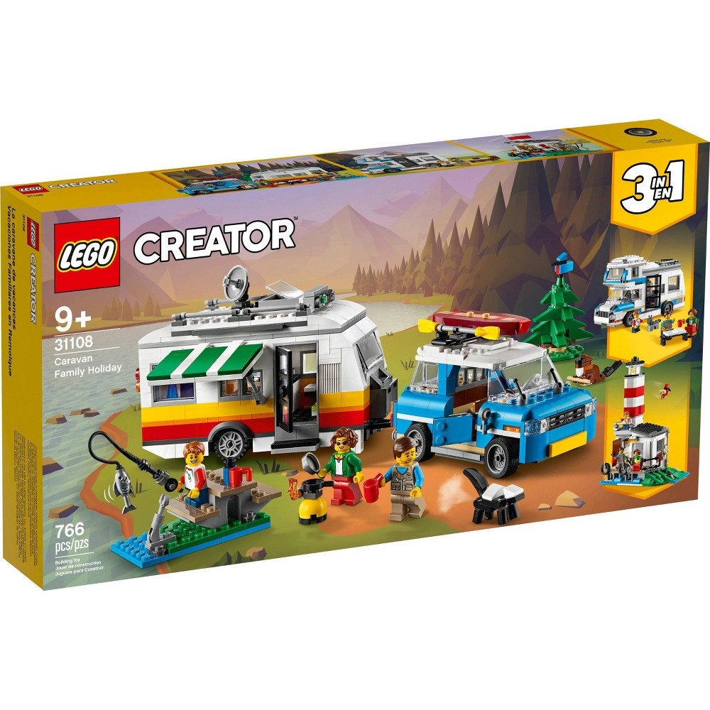 slide 5 of 7, LEGO Creator 3in1 Caravan Family Holiday Outdoor Adventure Vacation Toy for Kids 31108, 1 ct
